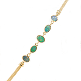 Sterling Silver Gold Plate Doublet Opal Bracelet