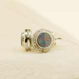 Sterling Silver Doublet Opal Earrings