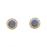 Sterling Silver Doublet Opal Earrings