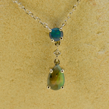 Sterling Silver Black Opal Necklace