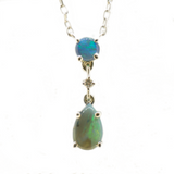 Sterling Silver Black Opal Necklace