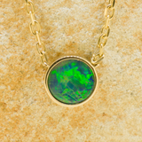 9ct Yellow Gold Doublet Opal Pendant with Chain