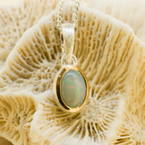 Sterling Silver Solid Opal Pendant