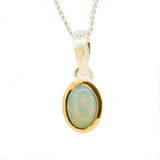 Sterling Silver Solid Opal Pendant