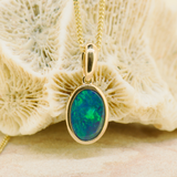 Sterling Silver Gold-plated Doublet Opal Pendant