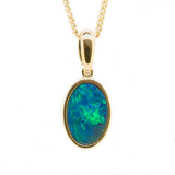 Sterling Silver Gold-plated Doublet Opal Pendant