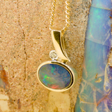 14ct Gold Doublet Opal Pendant