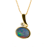 14ct Gold Doublet Opal Pendant