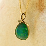 14ct Yellow Gold Doublet Opal Pendant