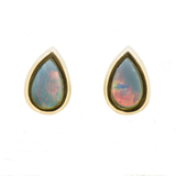 14ct Yellow Gold Doublet Opal Earrings