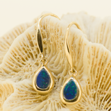 14ct Yellow Gold Doublet Opal Earrings