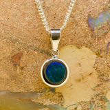 14ct White Gold Doublet Opal Pendant