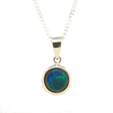 14ct White Gold Doublet Opal Pendant