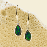 14ct White Gold Doublet Opal Earrings