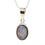 14ct White Gold Doublet Opal Pendant