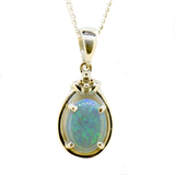 18ct White Gold Black Opal Pendant