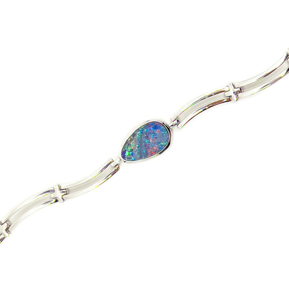 Sterling Silver Doublet Opal Bracelet - Fremantle Opals