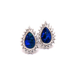 Sterling Silver Doublet Opal Earrings with Cubic Zirconia
