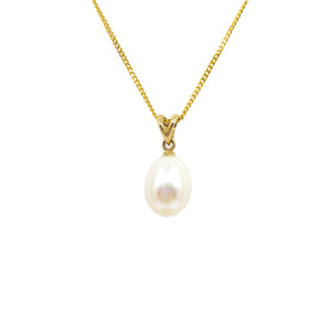 14ct Yellow Gold Freshwater White Pearl Pendant