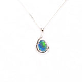 18ct White Gold Black Opal Pendant