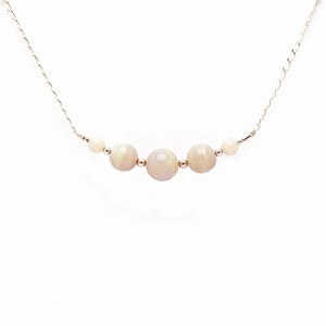 Sterling Silver White Opal Bead Necklace