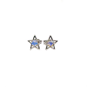 Sterling Silver Crystal Opal Star Earrings - Fremantle Opals