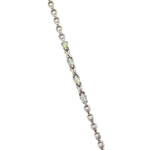 Sterling Silver Crystal Opal Bracelet