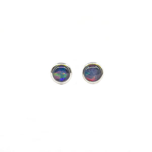 Sterling Silver Triplet Opal Stud Earrings - Fremantle Opals